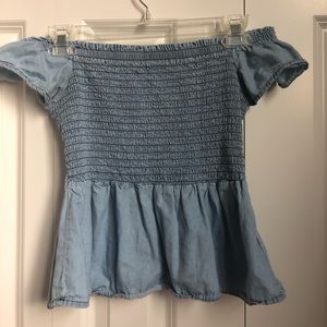 Aéropostale Off-the-Shoulder Smocked Babydoll Top